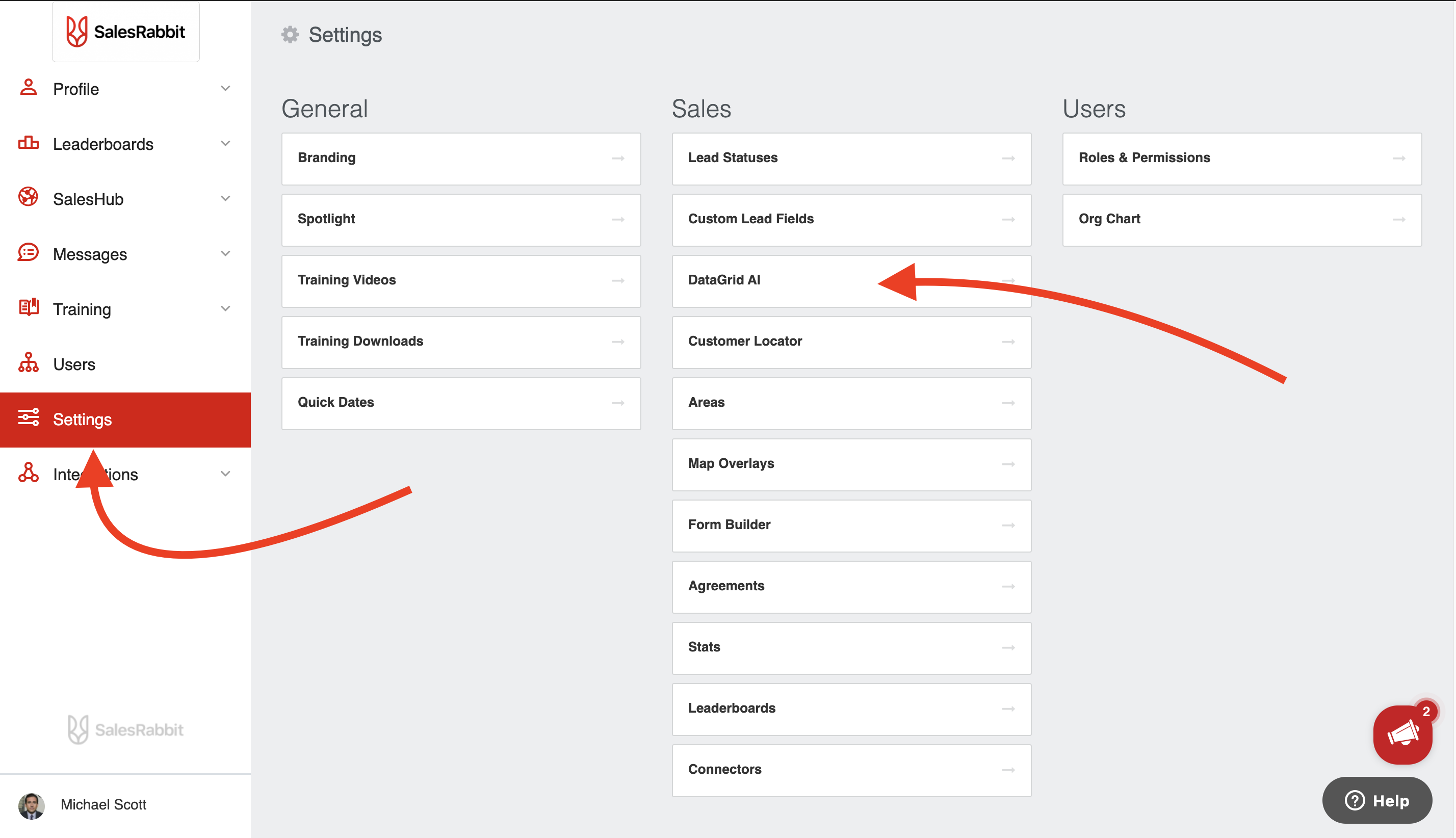 Step 1. Access DataGrid AI settings