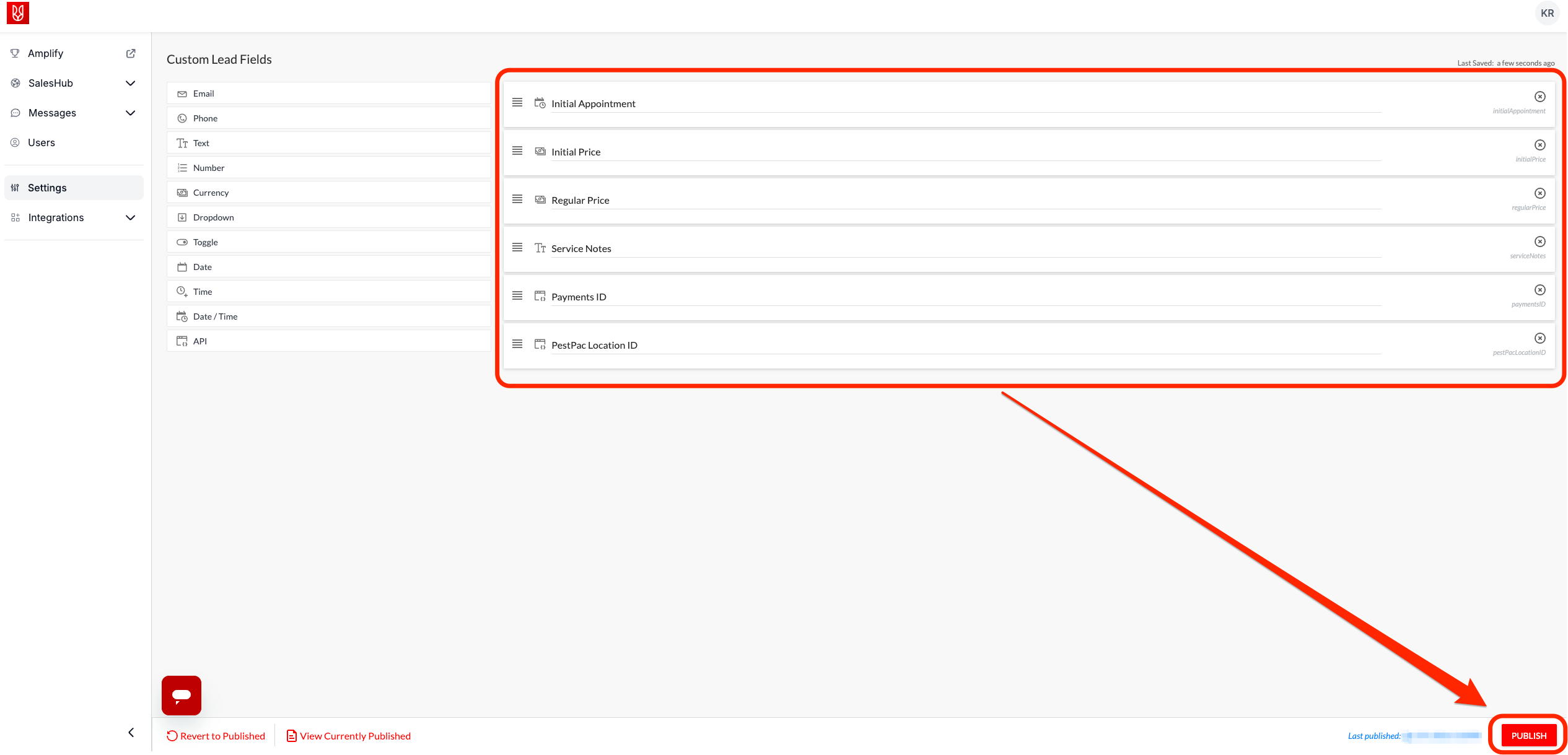 Custom field page